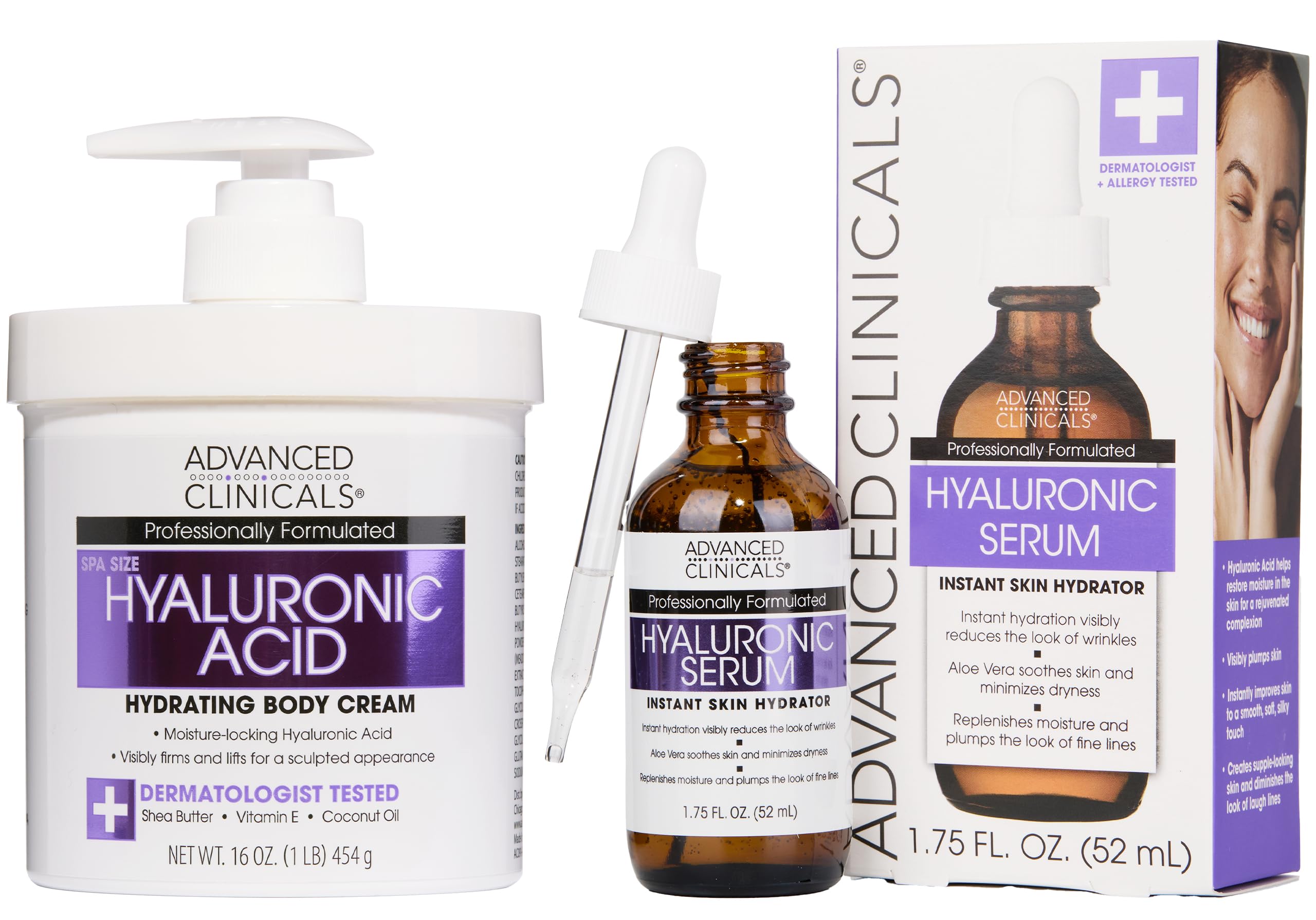 Advanced Clinicals hyaluronic acid cream jar nourishes and hydrates skin