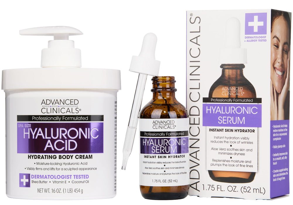 Advanced Clinicals hyaluronic acid cream jar nourishes and hydrates skin