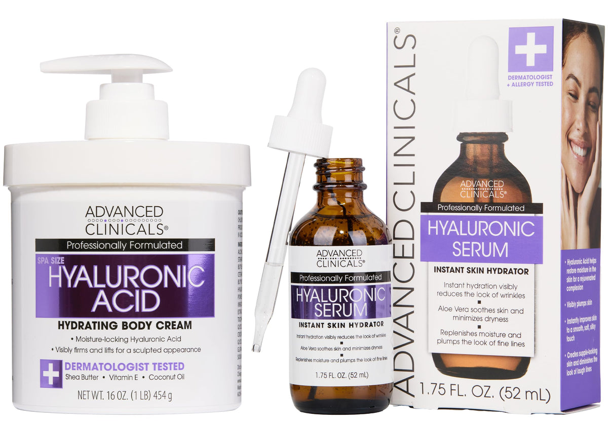 Advanced Clinicals hyaluronic acid cream jar nourishes and hydrates skin