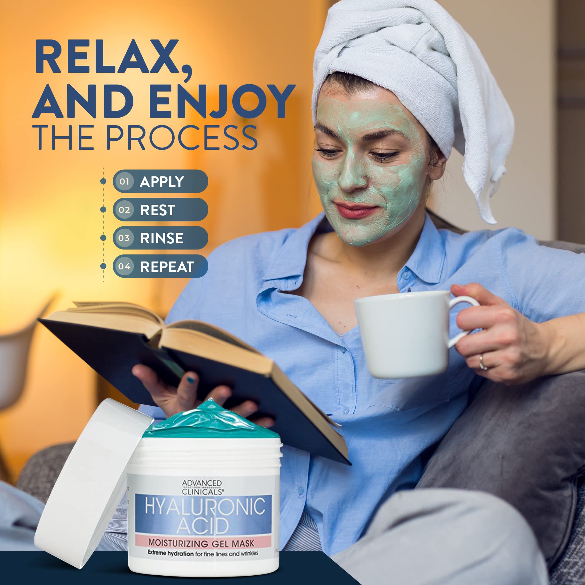 Advanced Clinicals Hyaluronic Acid Gel Mask calming formula for sensitive skin