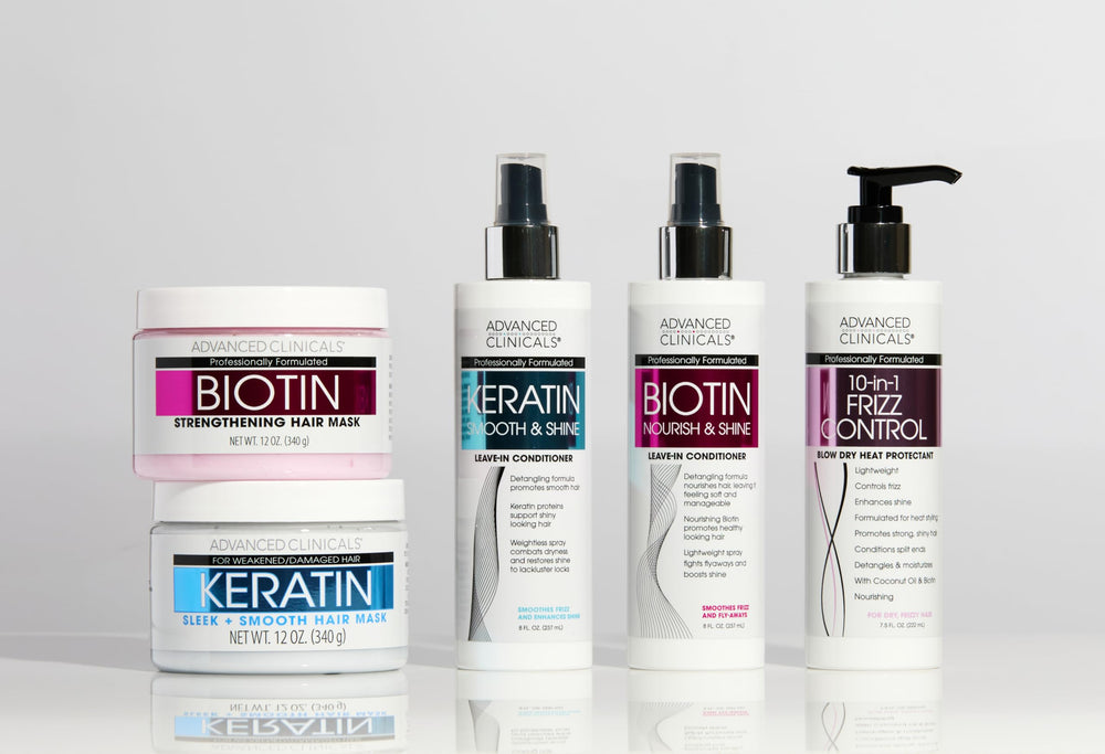 Advanced Clinicals Keratin Hair Mask after styling for smoother strands