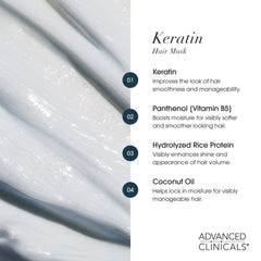 Advanced Clinicals Keratin Hair Mask being applied to damp hair for detangling