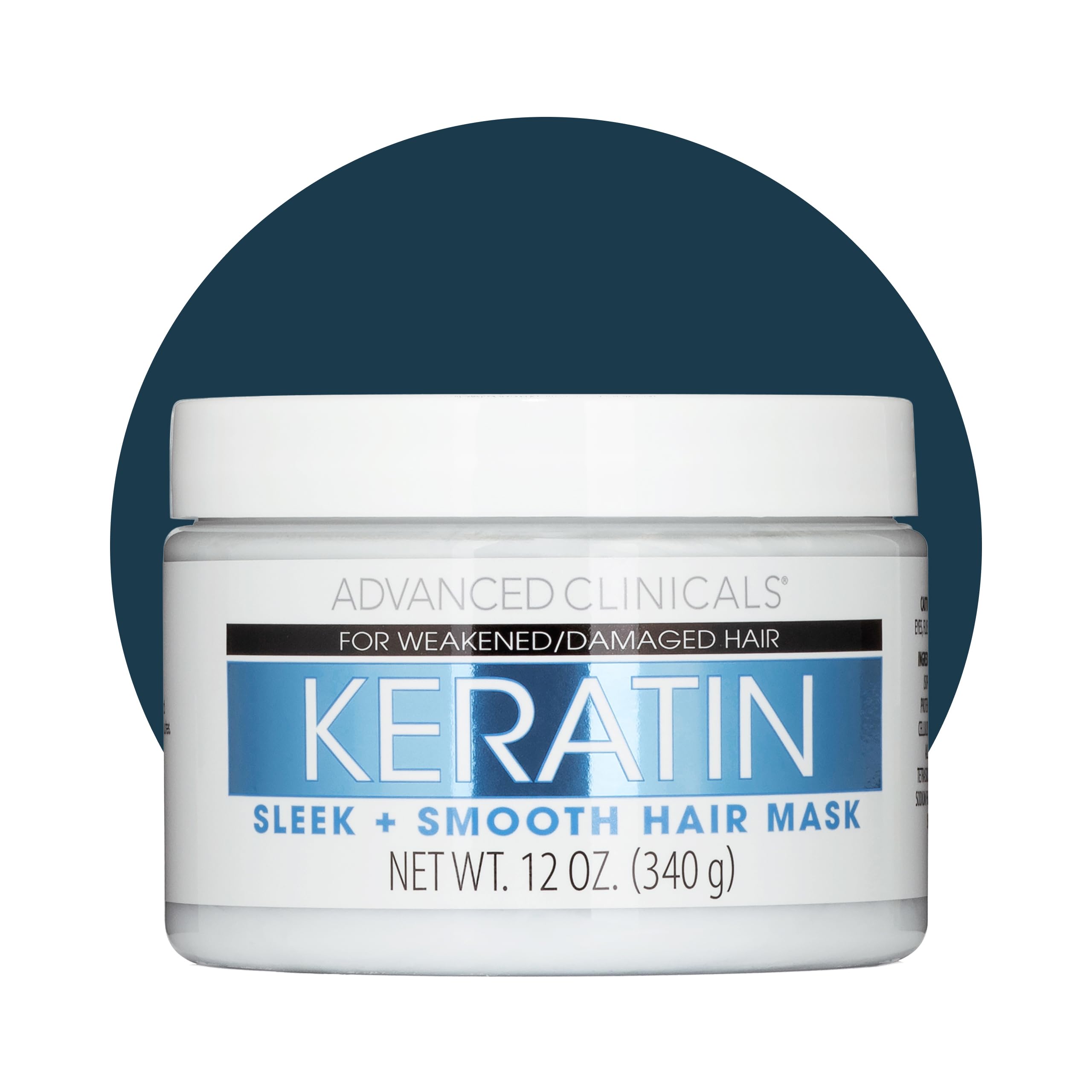 Advanced Clinicals Keratin Hair Mask jar smooths color-treated hair