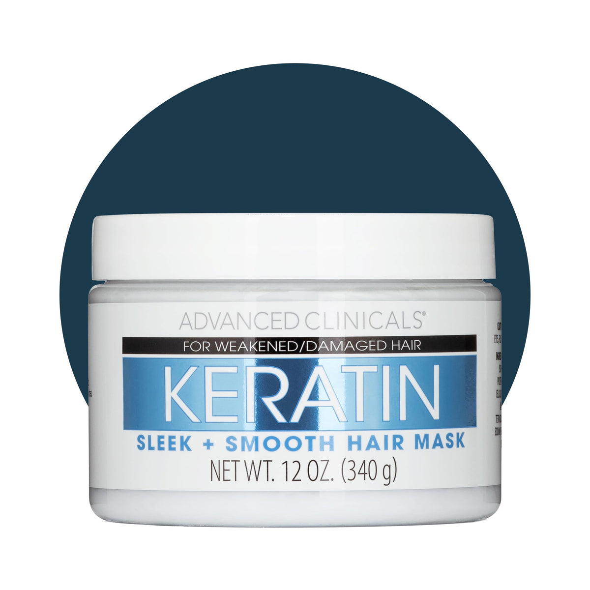 Advanced Clinicals Keratin Hair Mask jar smooths color-treated hair