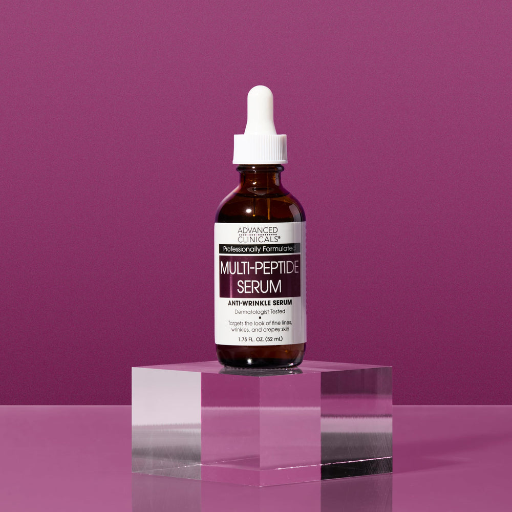 Advanced Clinicals packaging close-up highlights premium formula.