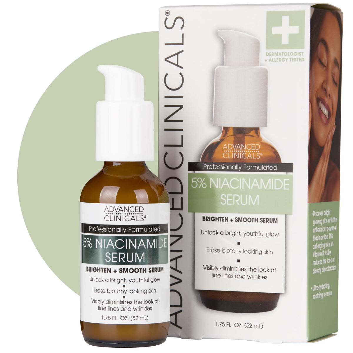 Advanced Clinicals Niacinamide Serum bottle pump for refined skin texture