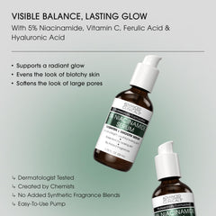 Advanced Clinicals Niacinamide Serum ingredients with ferulic acid and vitamin C