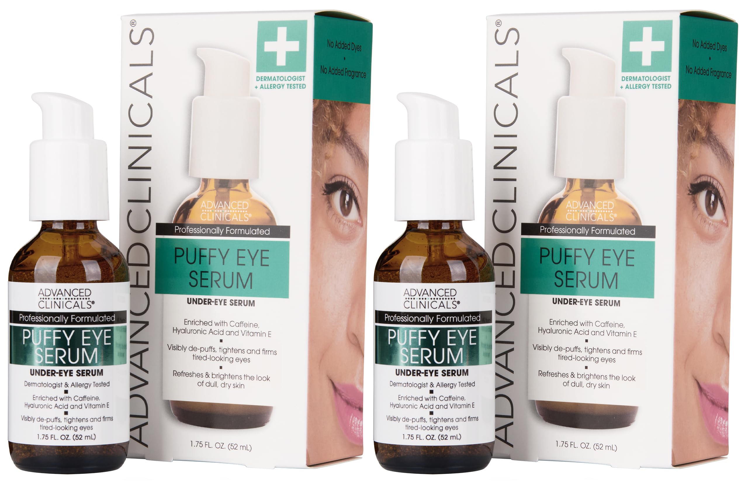 Advanced Clinicals Puffy Eye Serum bottle for daily under-eye depuffing