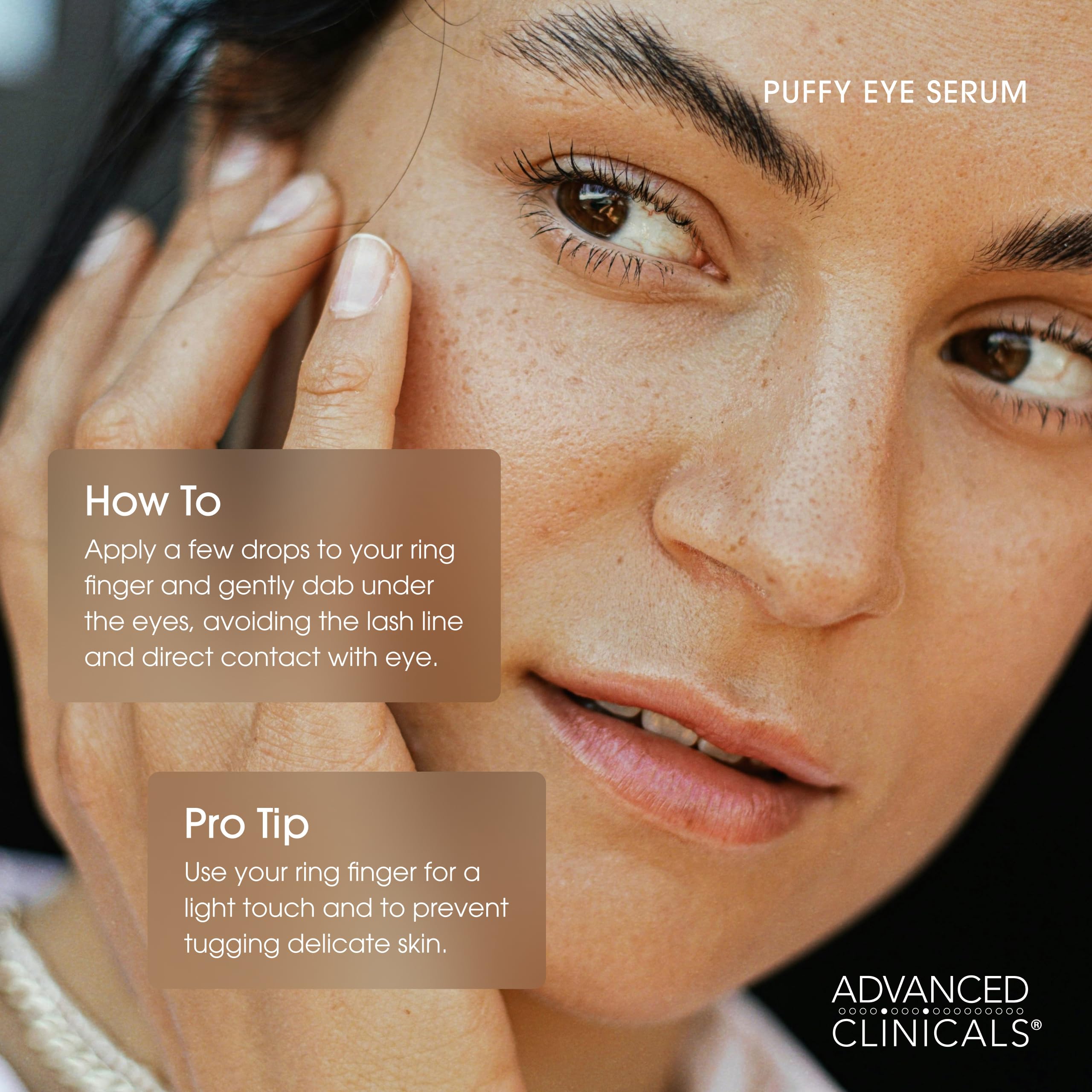 Advanced Clinicals peptides and caffeine formula boosts hydration around the eye