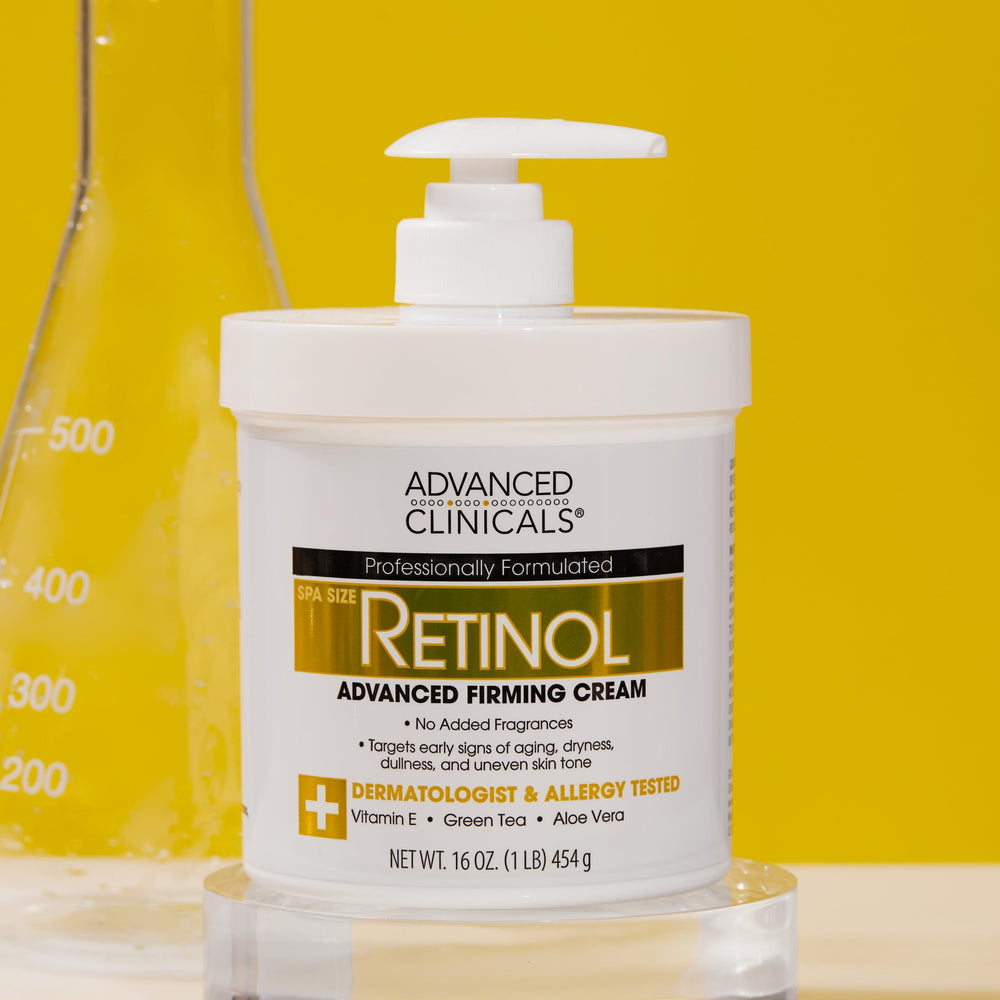 Advanced Clinicals Retinol Body Cream delivers non-greasy, hydrated skin.