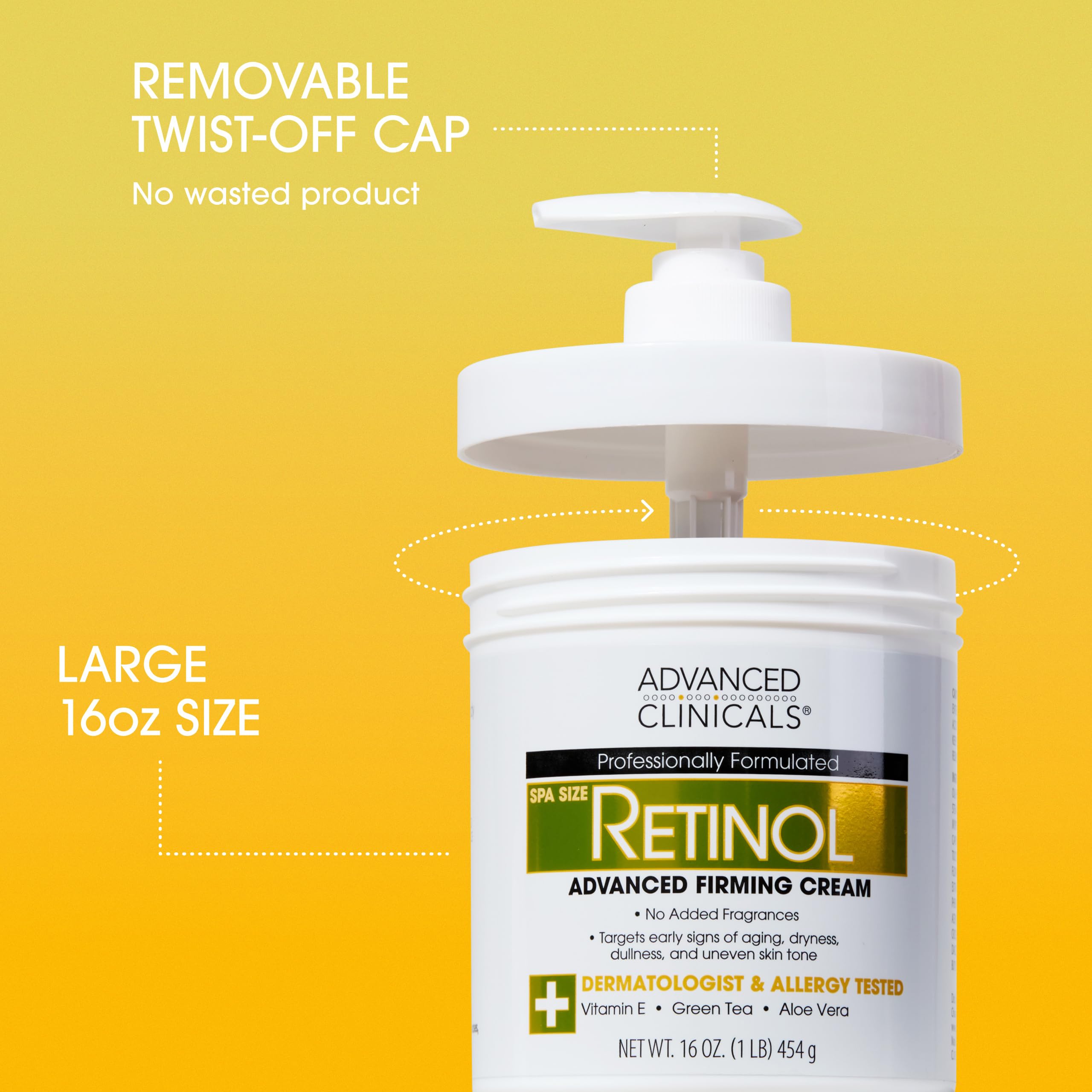 Advanced Clinicals retinol body lotion supports aging skin with hydration and comfort.