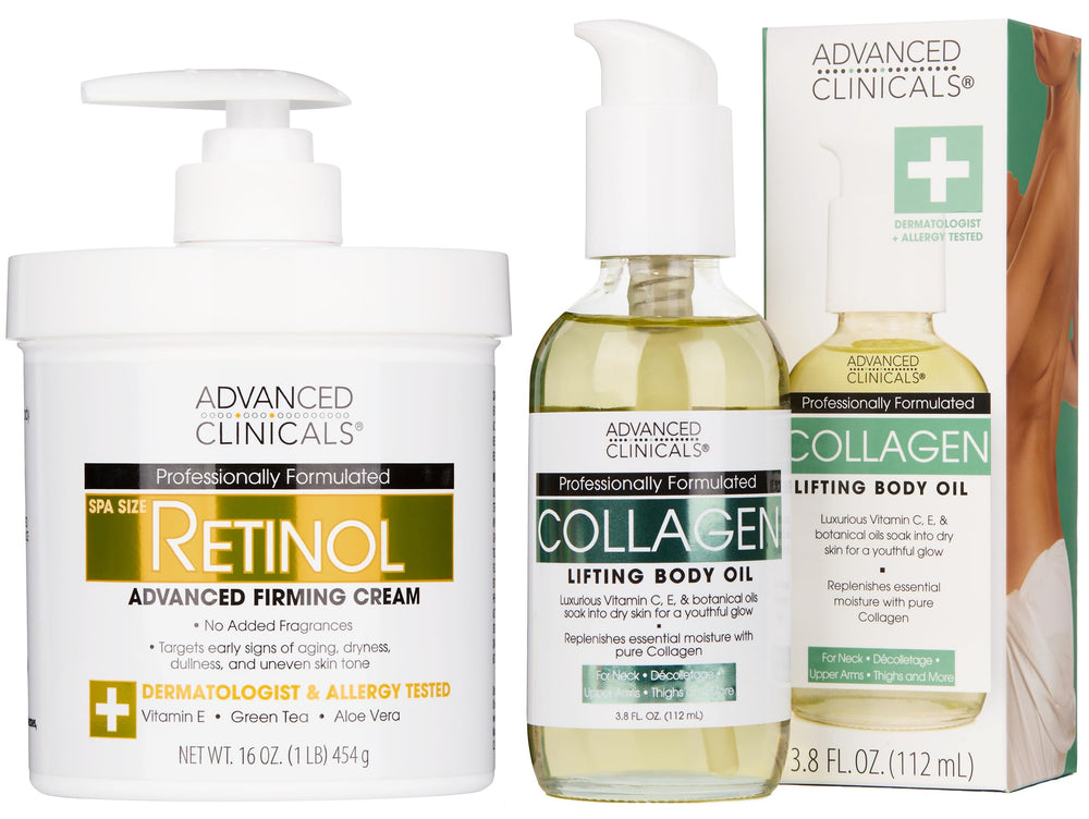 Advanced Clinicals Retinol Body Lotion bottle for fragrance free hydration and smoother skin
