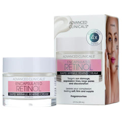 Advanced Clinicals Retinol Cream jar closeup shows rich texture for smoother skin.