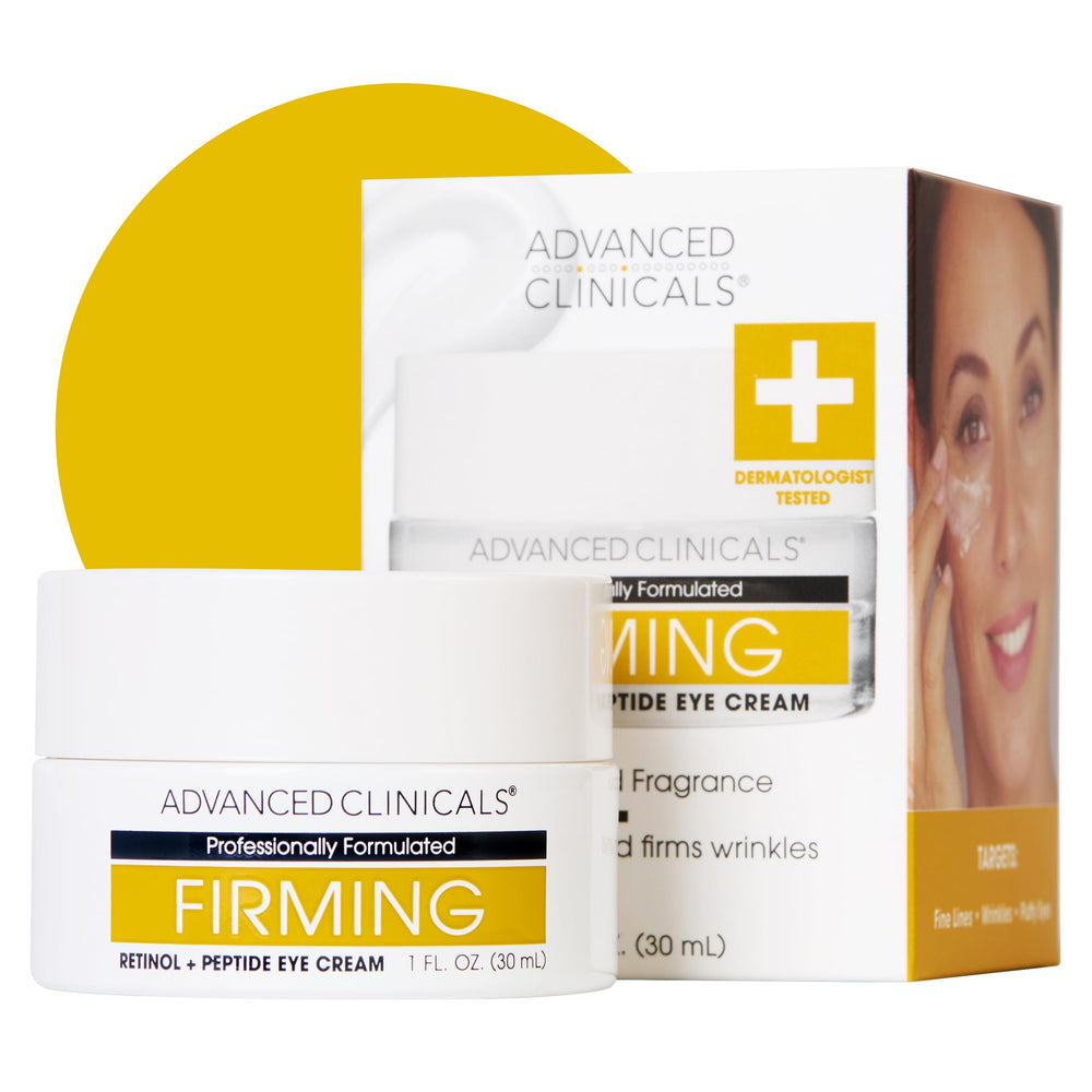 Advanced Clinicals retinol eye balm with encapsulated retinol for smoother under-eye texture.