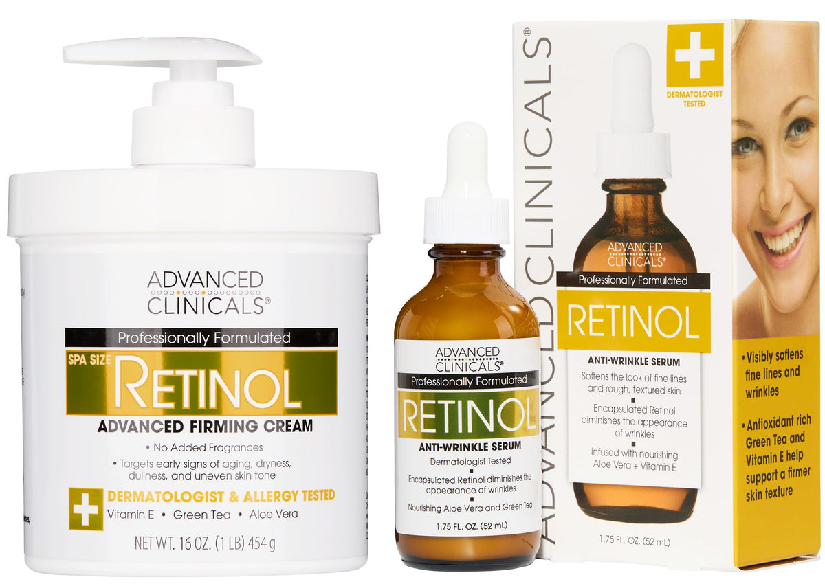 Advanced Clinicals Retinol Serum bottle for smooth, hydrated facial skin