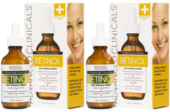 Advanced Clinicals Retinol Serum bottle pour showing hydration for smoother skin