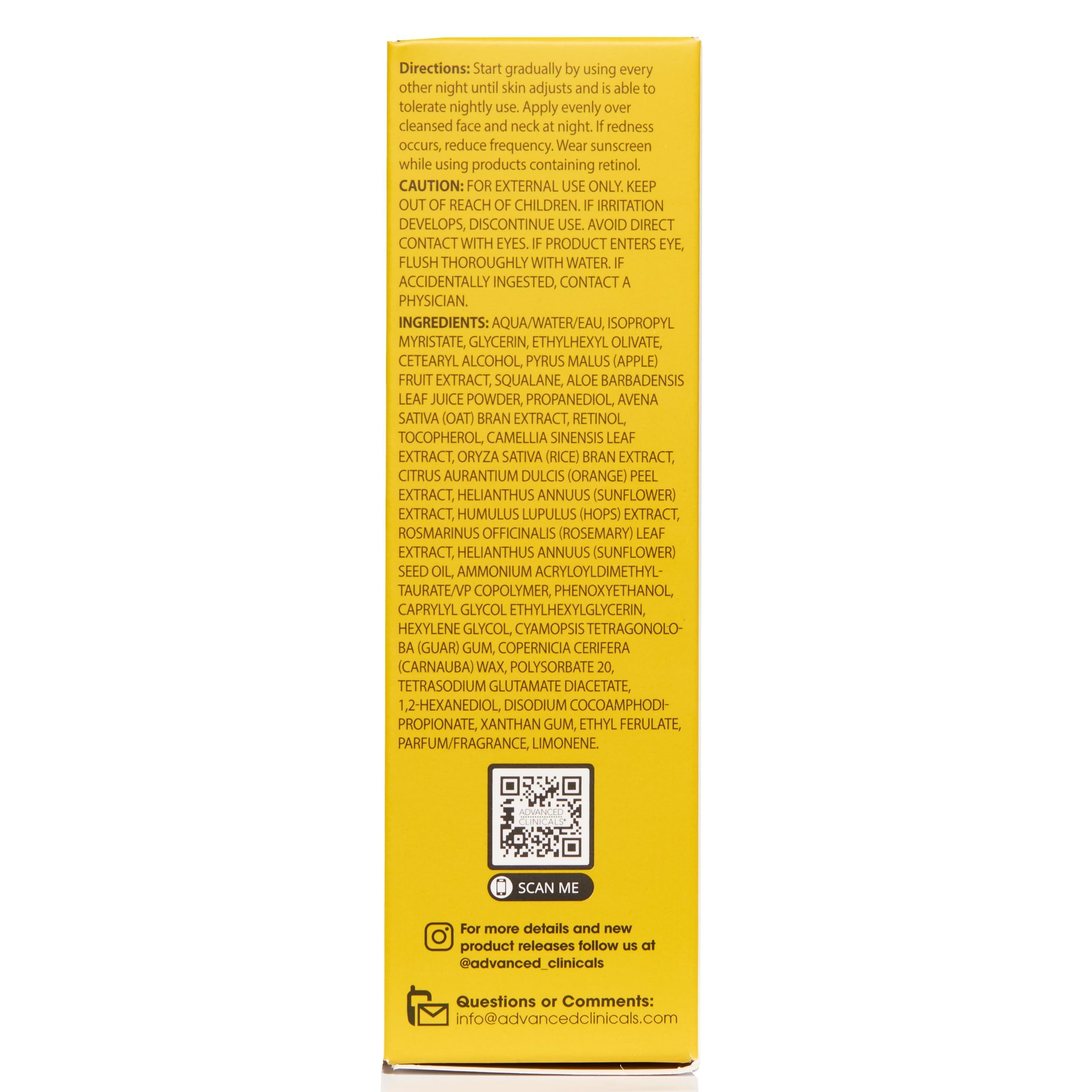 Advanced Clinicals Retinol Serum neck application showing gentle coverage