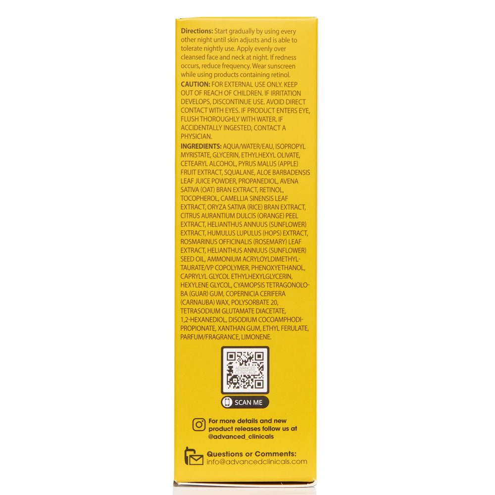 Advanced Clinicals Retinol Serum neck application showing gentle coverage
