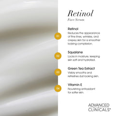Advanced Clinicals Retinol Serum nighttime skincare routine display
