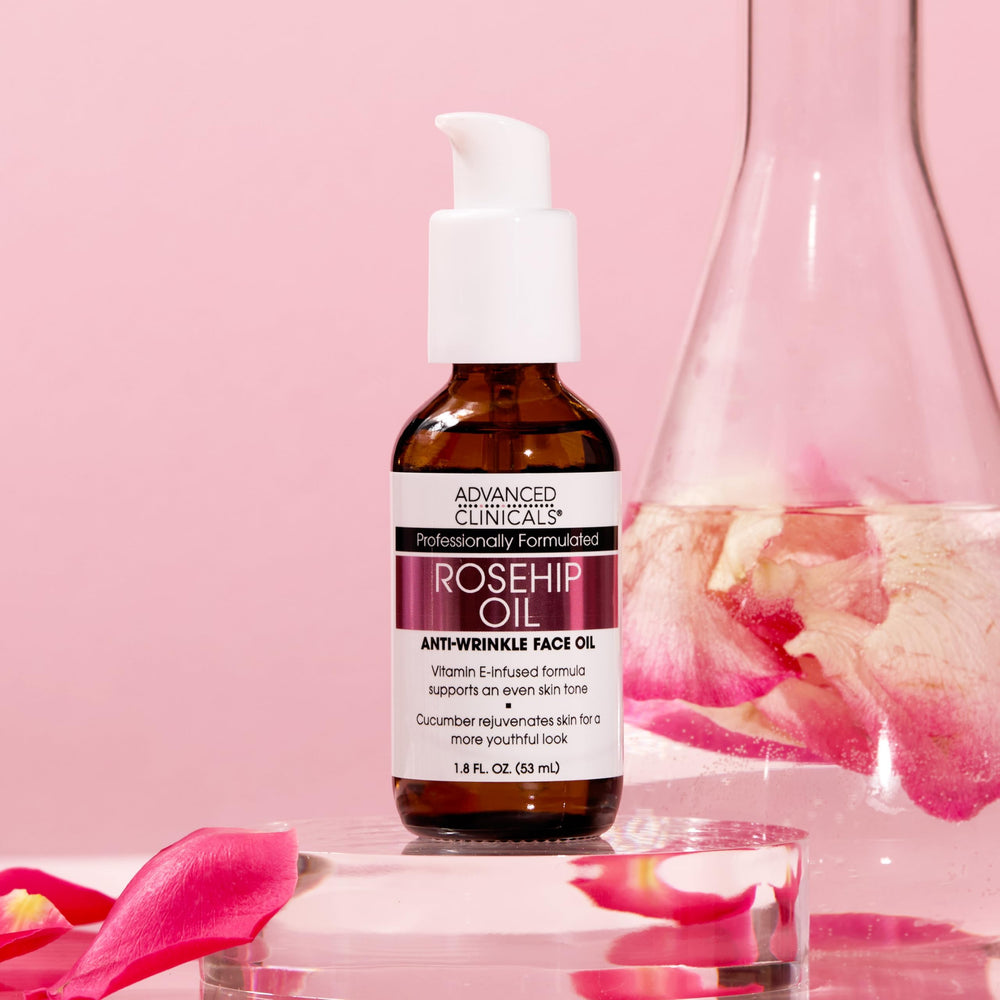 Advanced Clinicals Rosehip Oil Face anti-aging focus in routine use