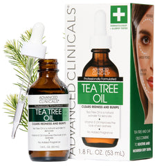 Advanced Clinicals Tea Tree Oil Serum bottle front view for pore refinement