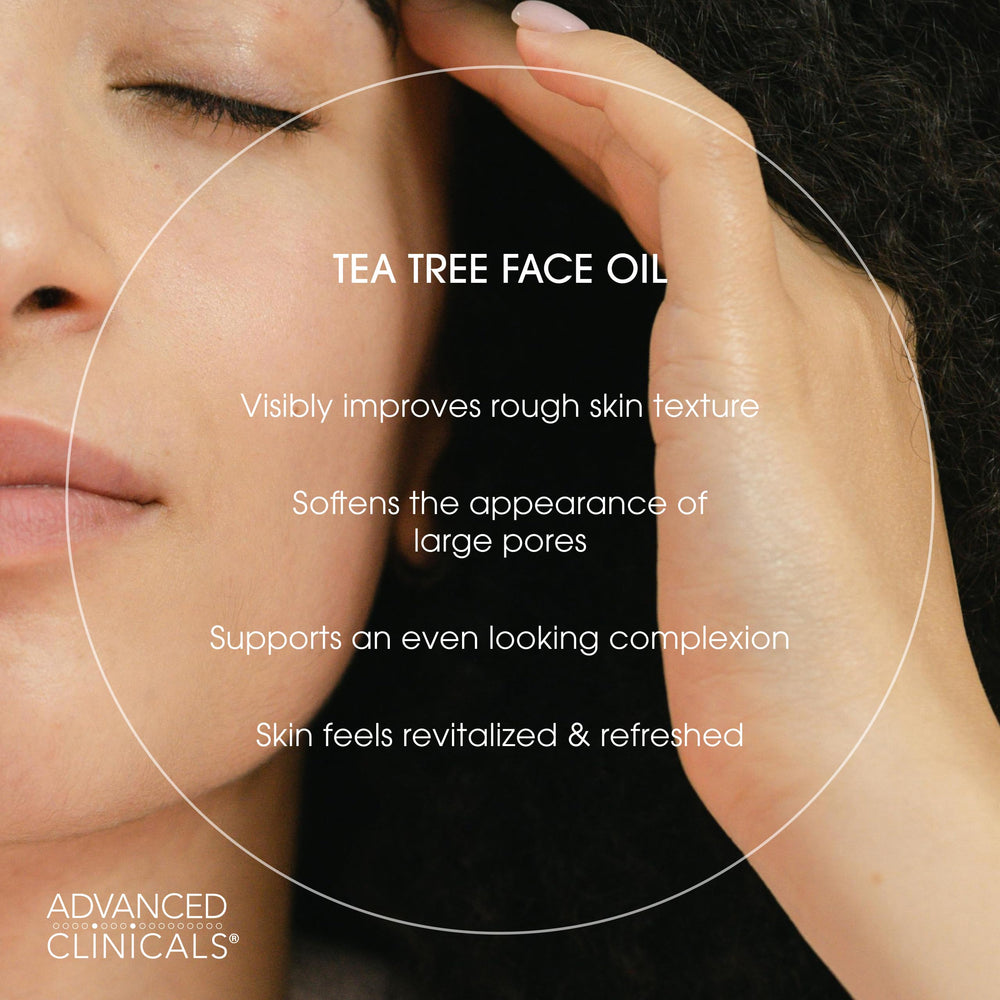 Advanced Clinicals Tea Tree Oil Serum texture on skin highlights lightweight hydration