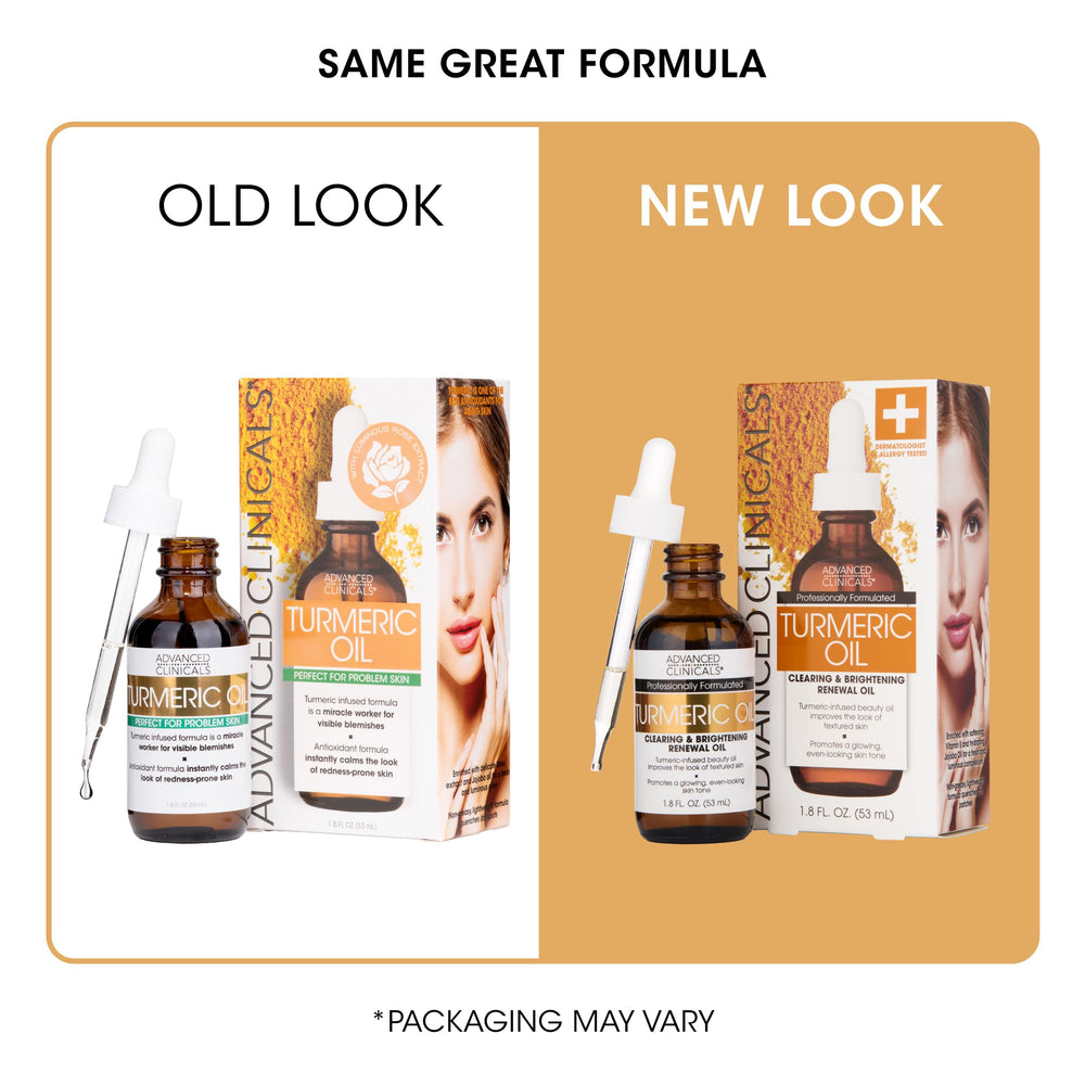Advanced Clinicals Turmeric Oil Serum suitable for dry skin hydration.