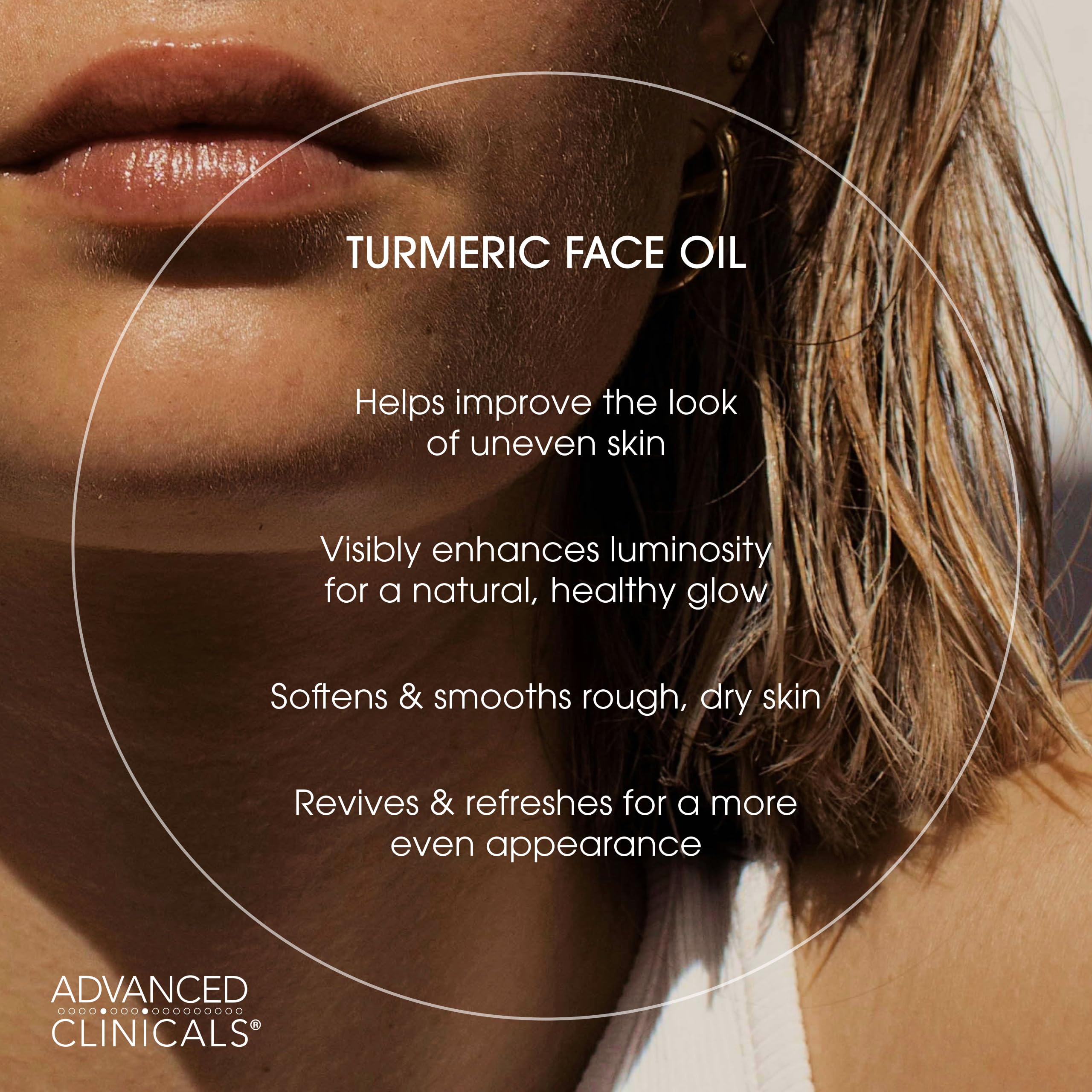 Texture of Advanced Clinicals Turmeric Oil Serum on skin shows lightweight hydration.