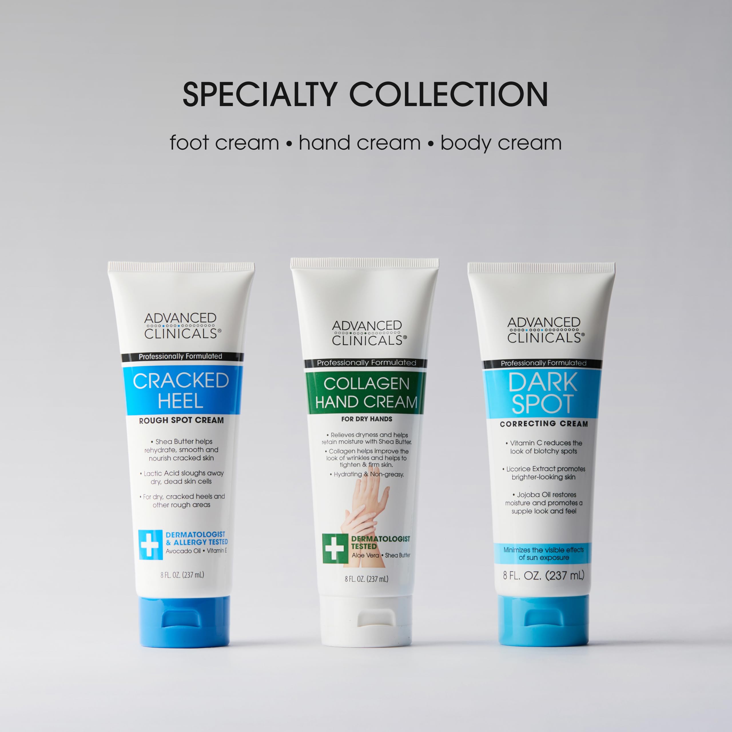 Advanced Clinicals USA-made cruelty-free branding on the package.