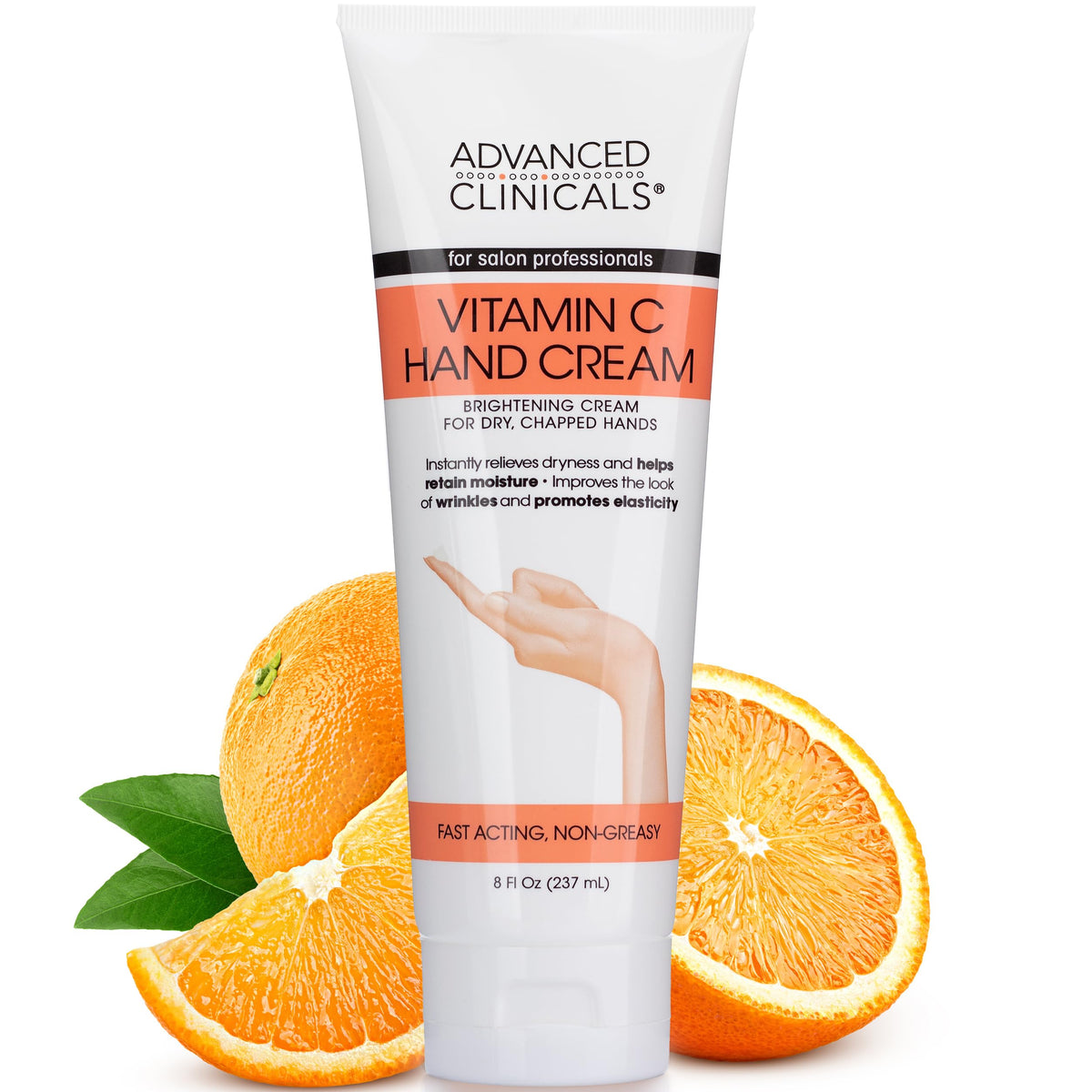 Advanced Clinicals Vitamin C body and hand lotion bottle with pump for daily moisturization