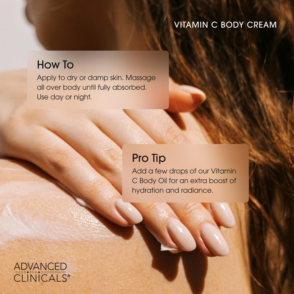 Advanced Clinicals Vitamin C Body Lotion daily hydration for soft skin.