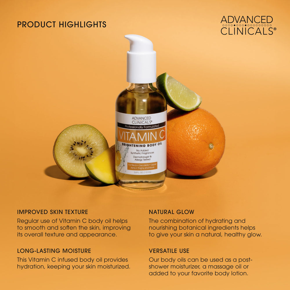 Advanced Clinicals Vitamin C Body Lotion texture close-up for soft skin.