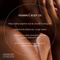 Advanced Clinicals Vitamin C Brightening Body Oil with rosehip and turmeric ingredients