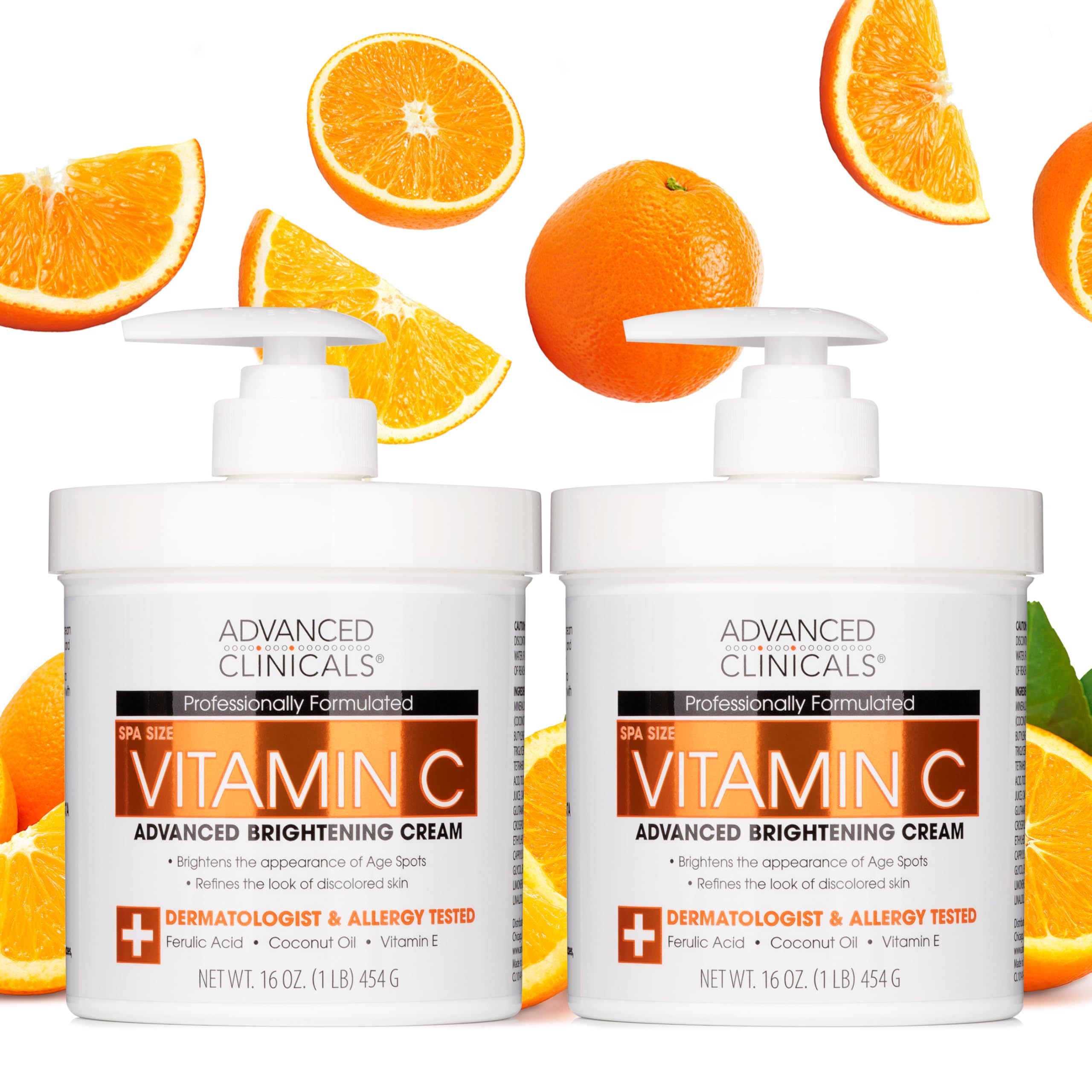 Advanced Clinicals Vitamin C Cream bottle showing brightening formula for radiant skin.