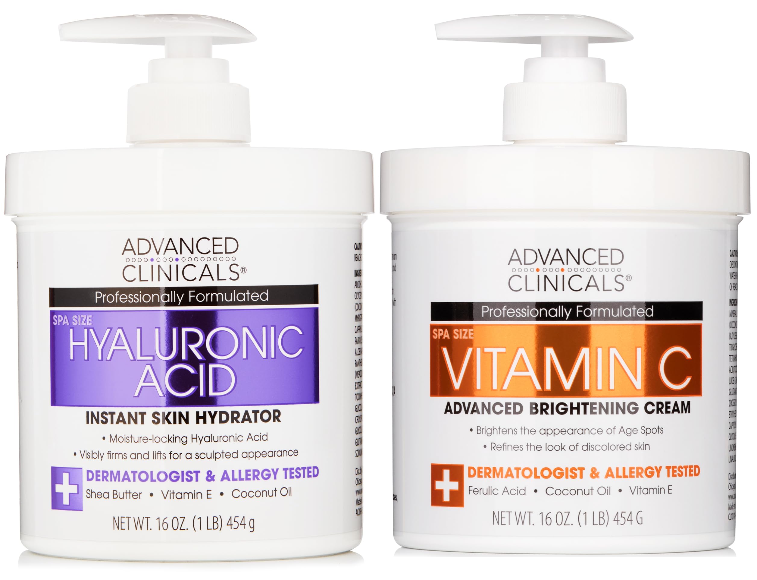 Advanced Clinicals Vitamin C cream bottle promotes radiant, even-toned skin.