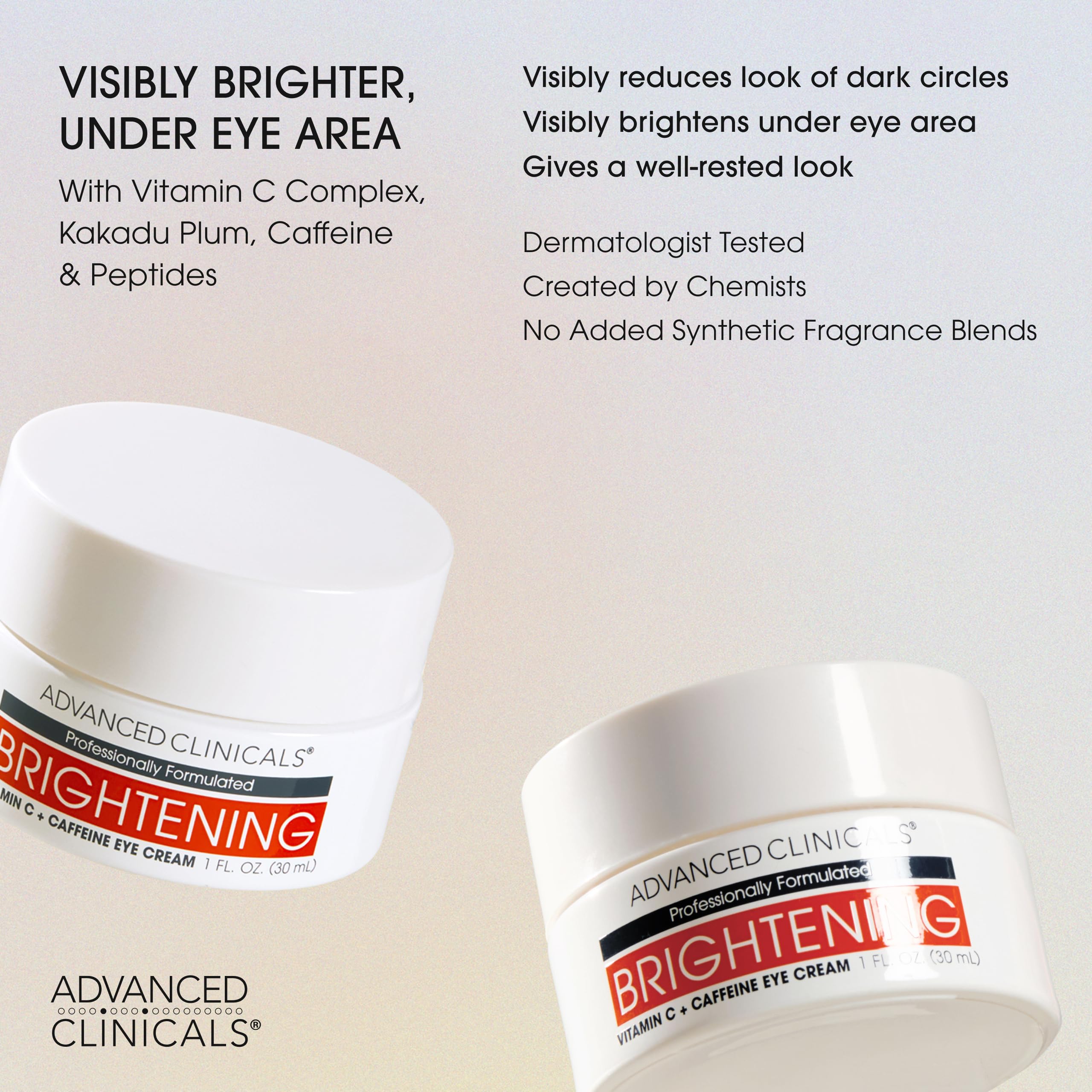 Advanced Clinicals Vitamin C Eye Balm cream swirl highlights rich hydration for under-eye skin