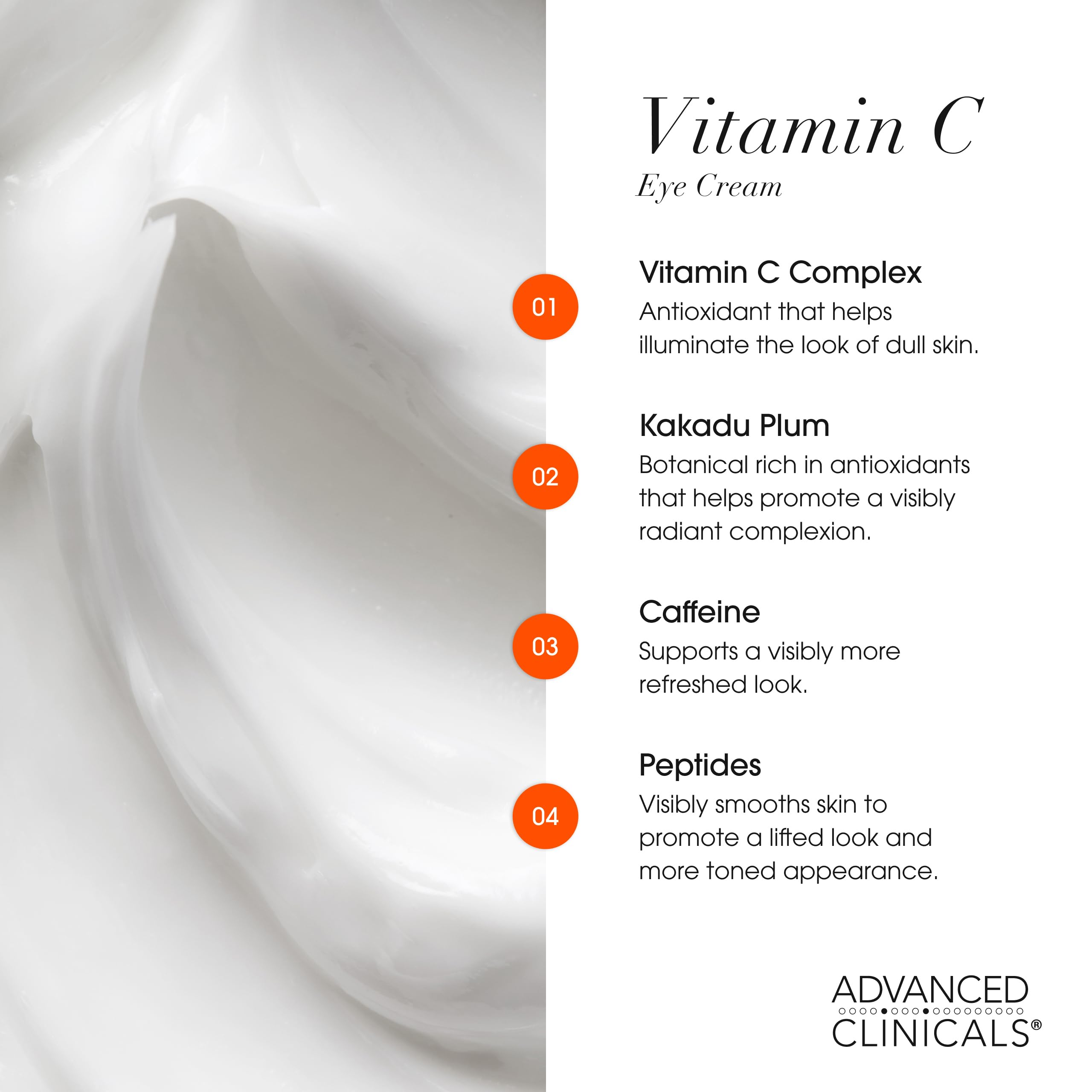Advanced Clinicals Vitamin C Eye Balm applying under-eye area to reduce puffiness