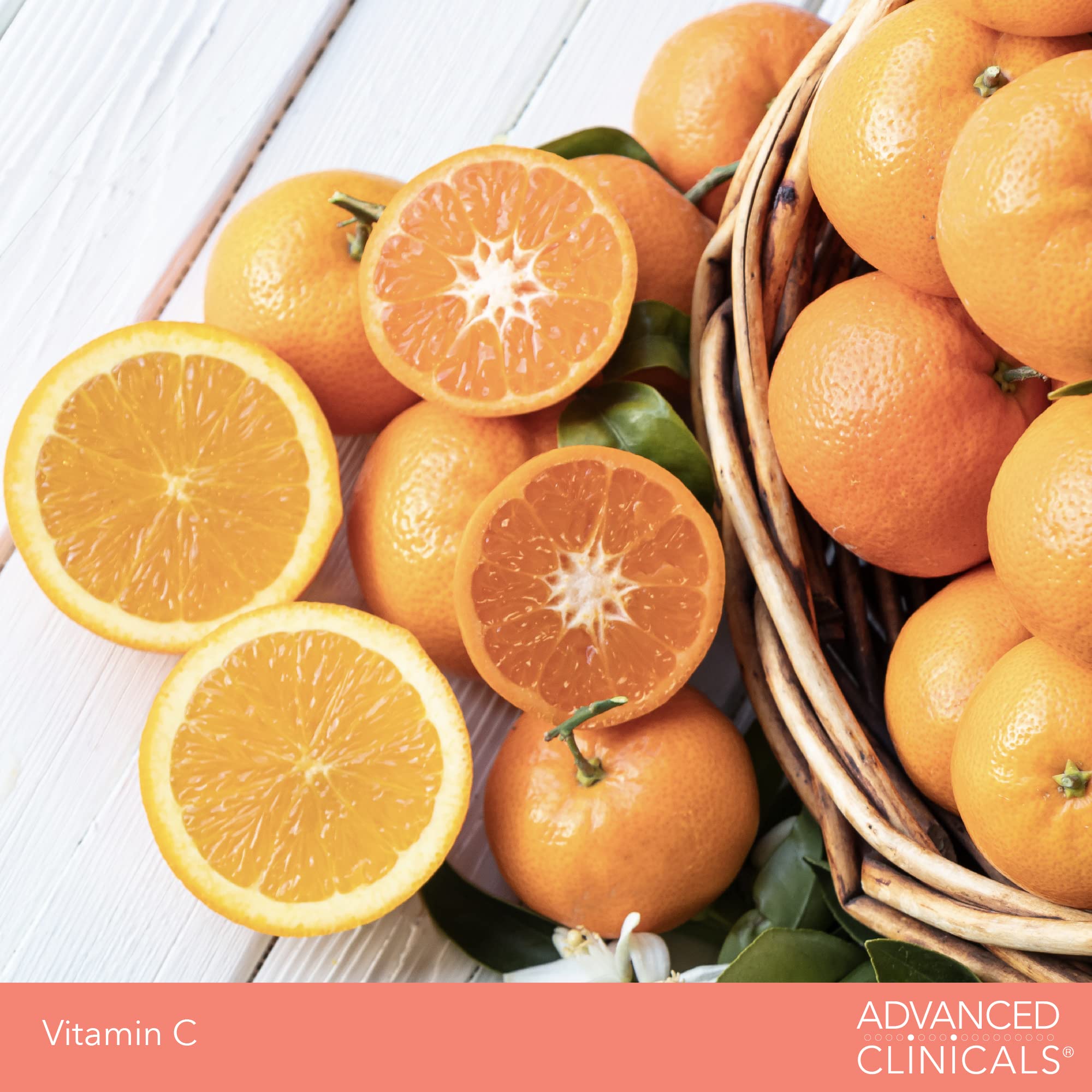 Ingredient panel highlights rosemary, turmeric, ginseng and apple in Advanced Clinicals lotion