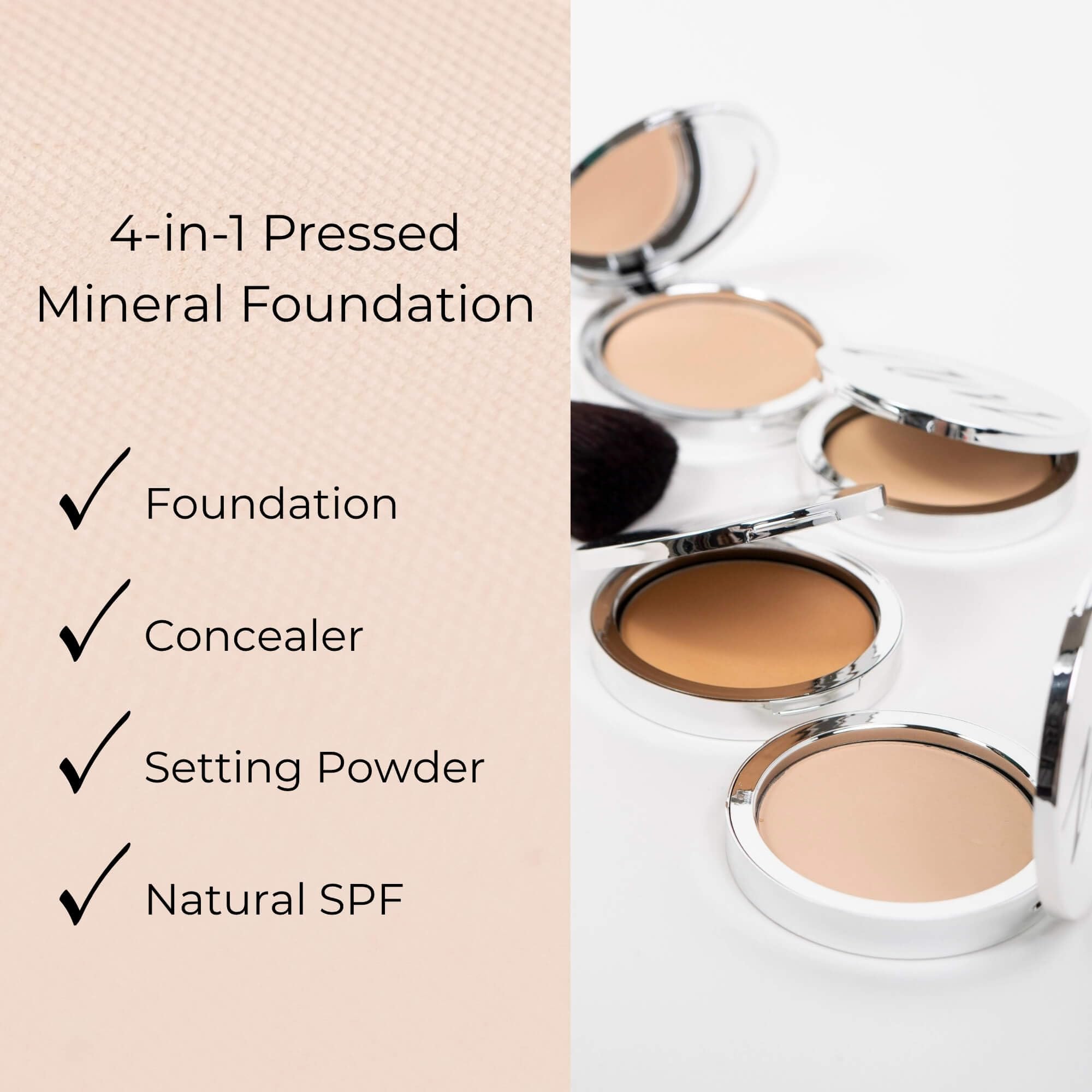 Application with brush showing buildable medium-to-full coverage from Advanced Mineral Makeup.