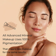 Advanced Mineral Makeup buildable coverage semi-matte finish on skin