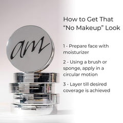 Advanced Mineral Makeup semi-matte finish on skin for a natural look.