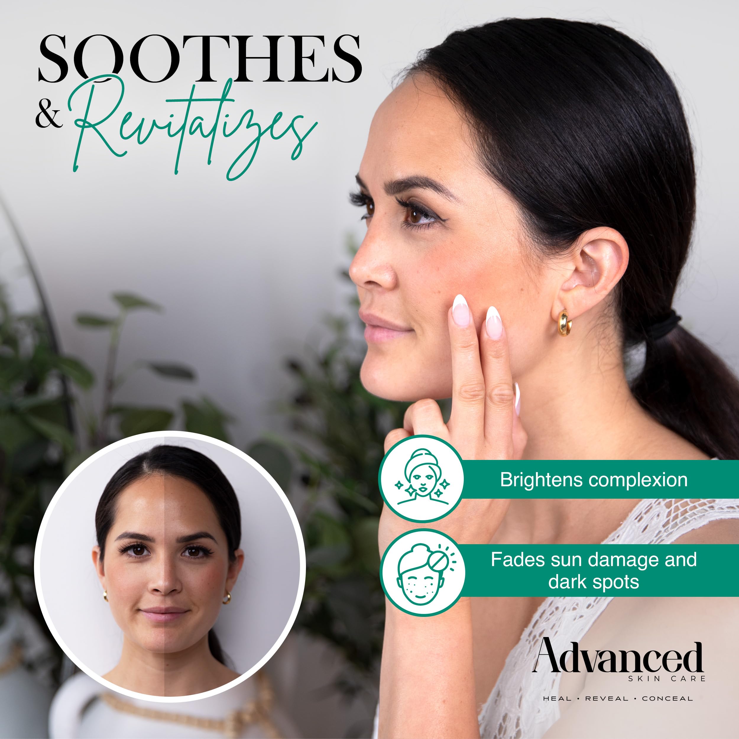 Advanced Skin Care 2 oz packaging displayed on a clean vanity.