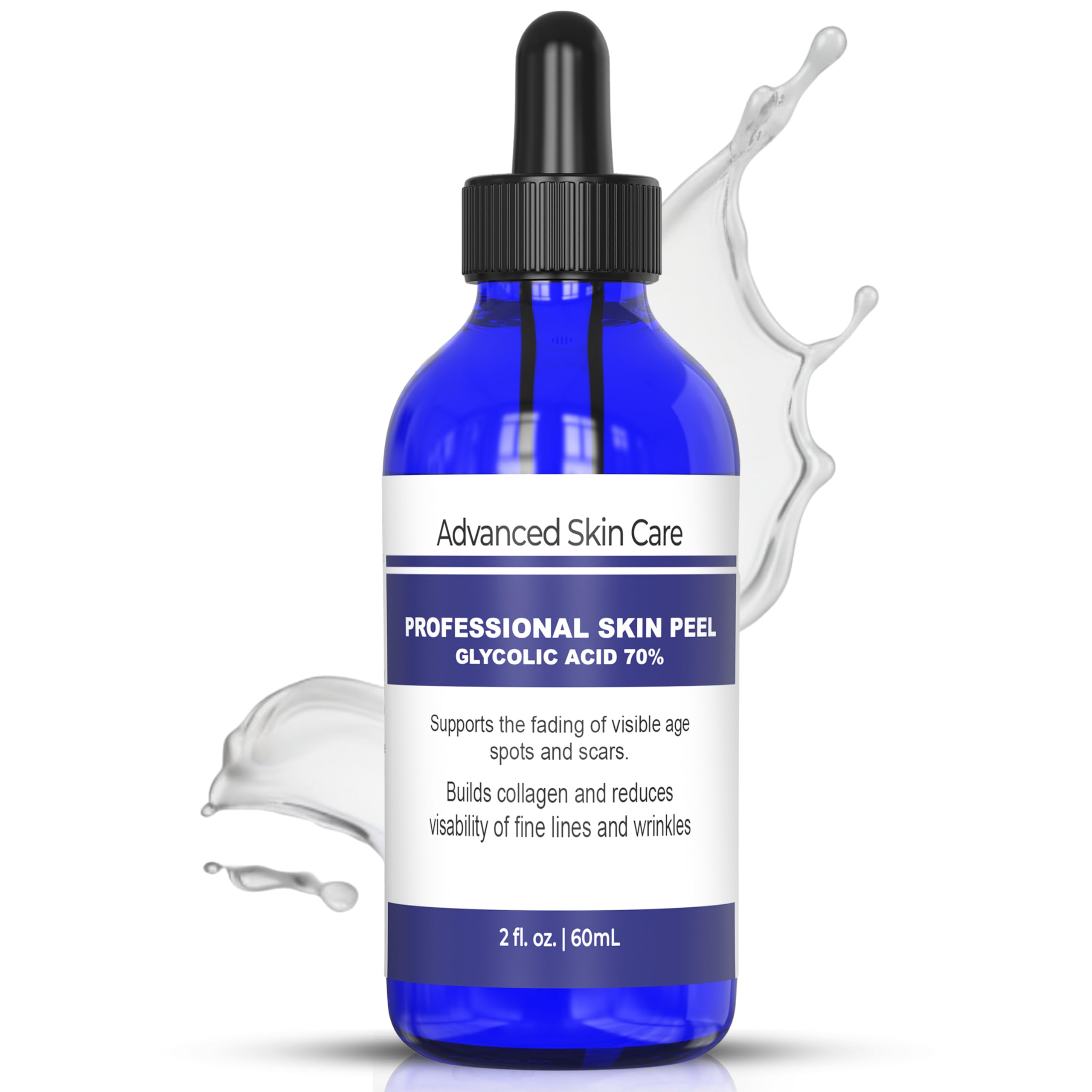 Advanced Skin Care Glycolic Acid Face Peel bottle for at-home exfoliation and smoother skin