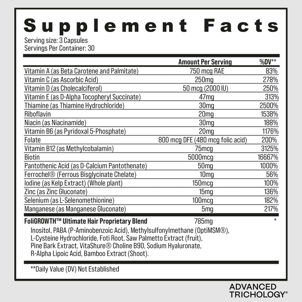 FoliGROWTH on a modern shelf implying premium vegetarian formula.