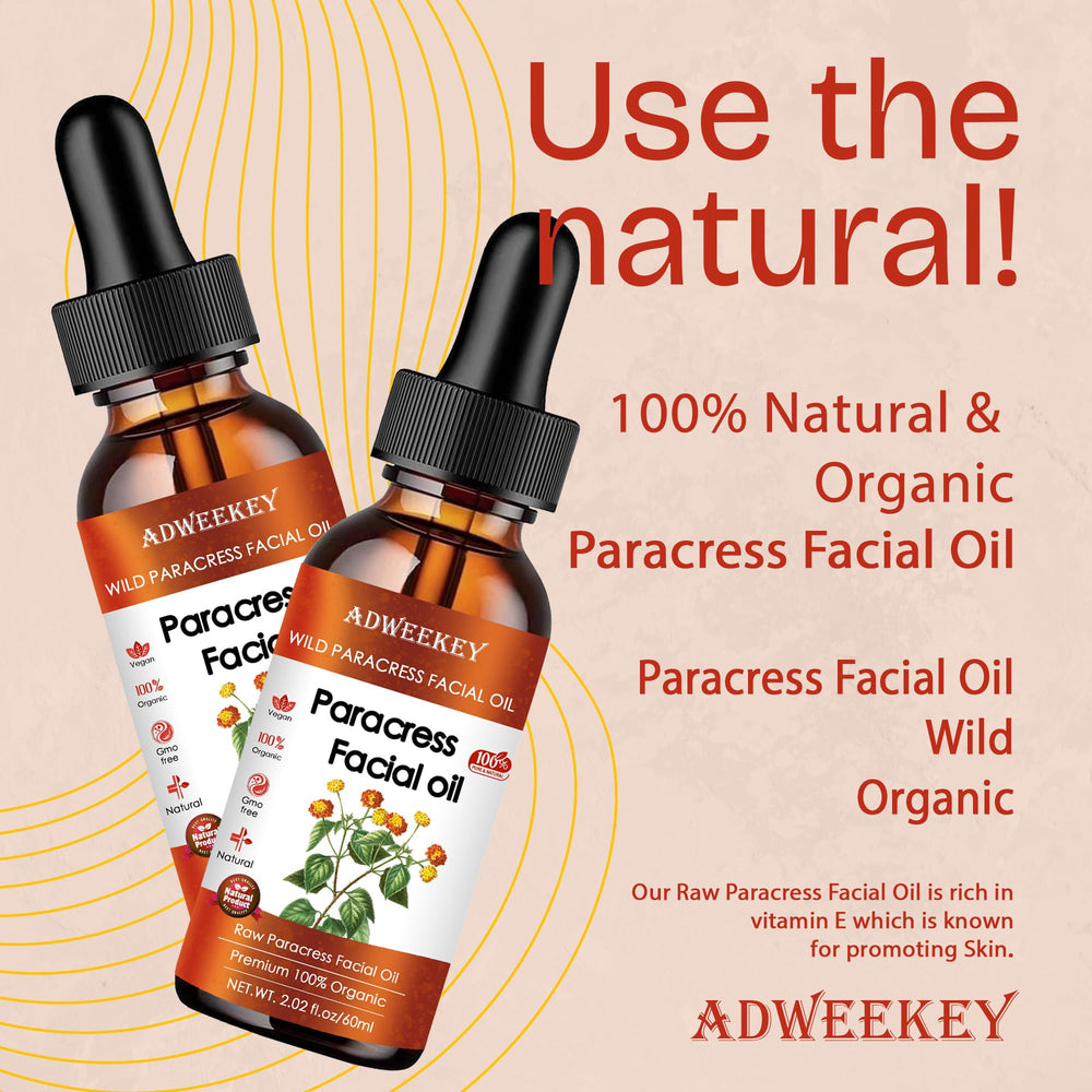 Adweekey Paracress oil close-up drops emphasizing quick absorption and non-sticky feel