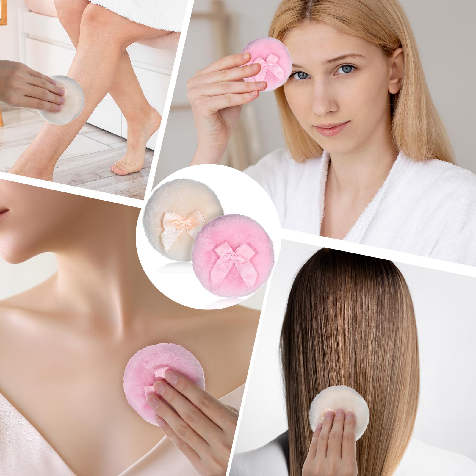 Aeaocvo dual-pack puff set for face and body routines