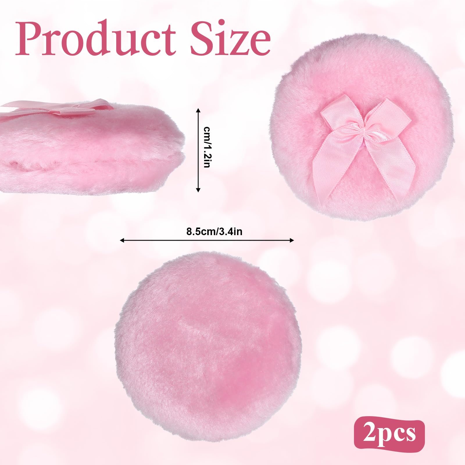 Aeaocvo pink powder puff, front view, soft texture for gentle makeup powder