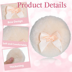 Aeaocvo powder puff with ribbon handle closeup for easy grip