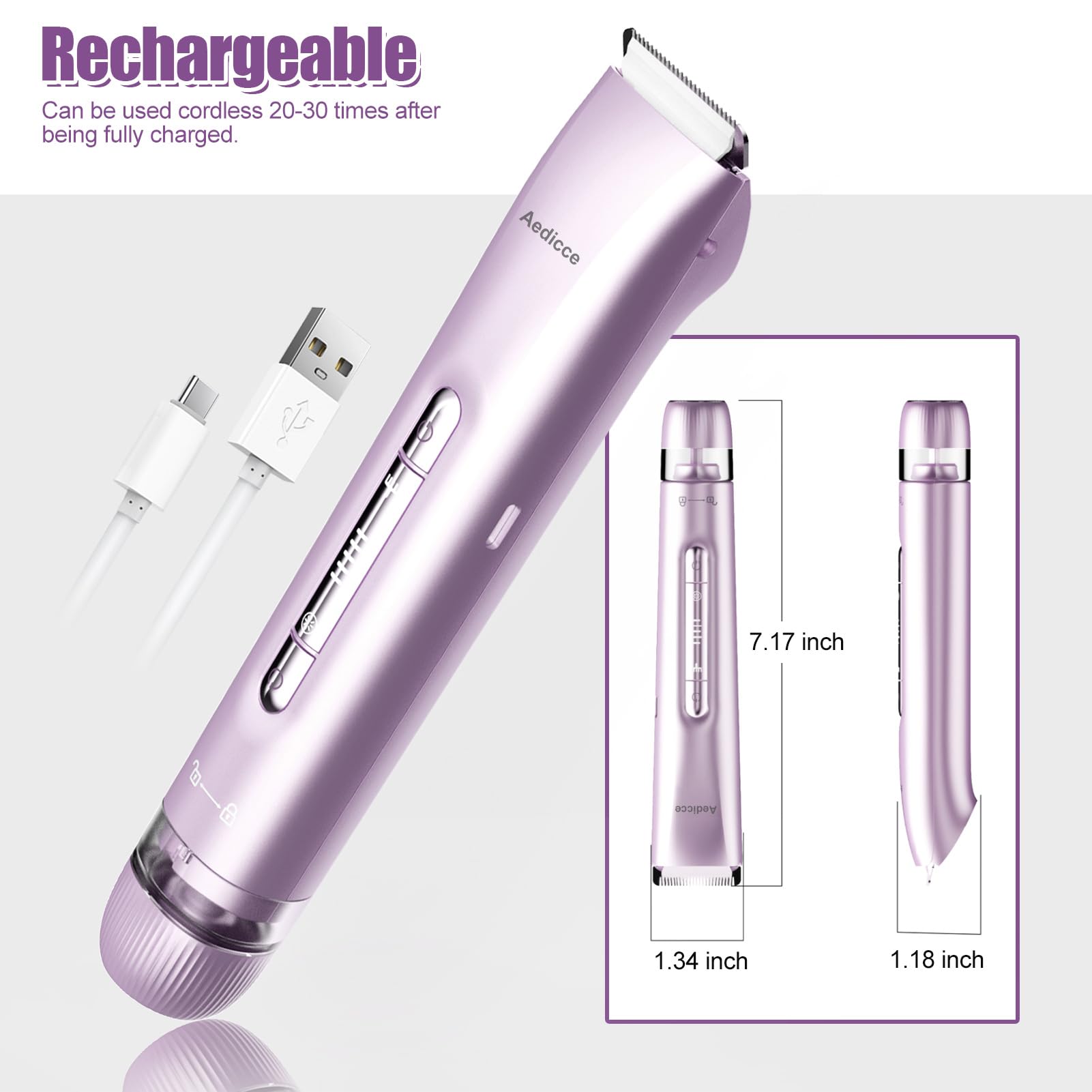 Aedicce bikini-trimmer-compact-design travels easily for trips and daily routines.