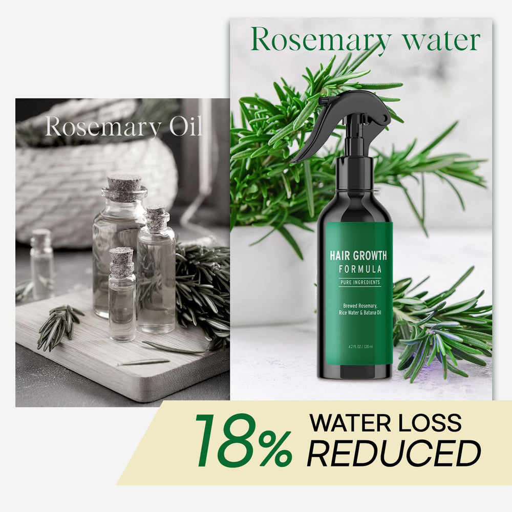 Aemerry Rosemary Water Spray being sprayed for scalp care